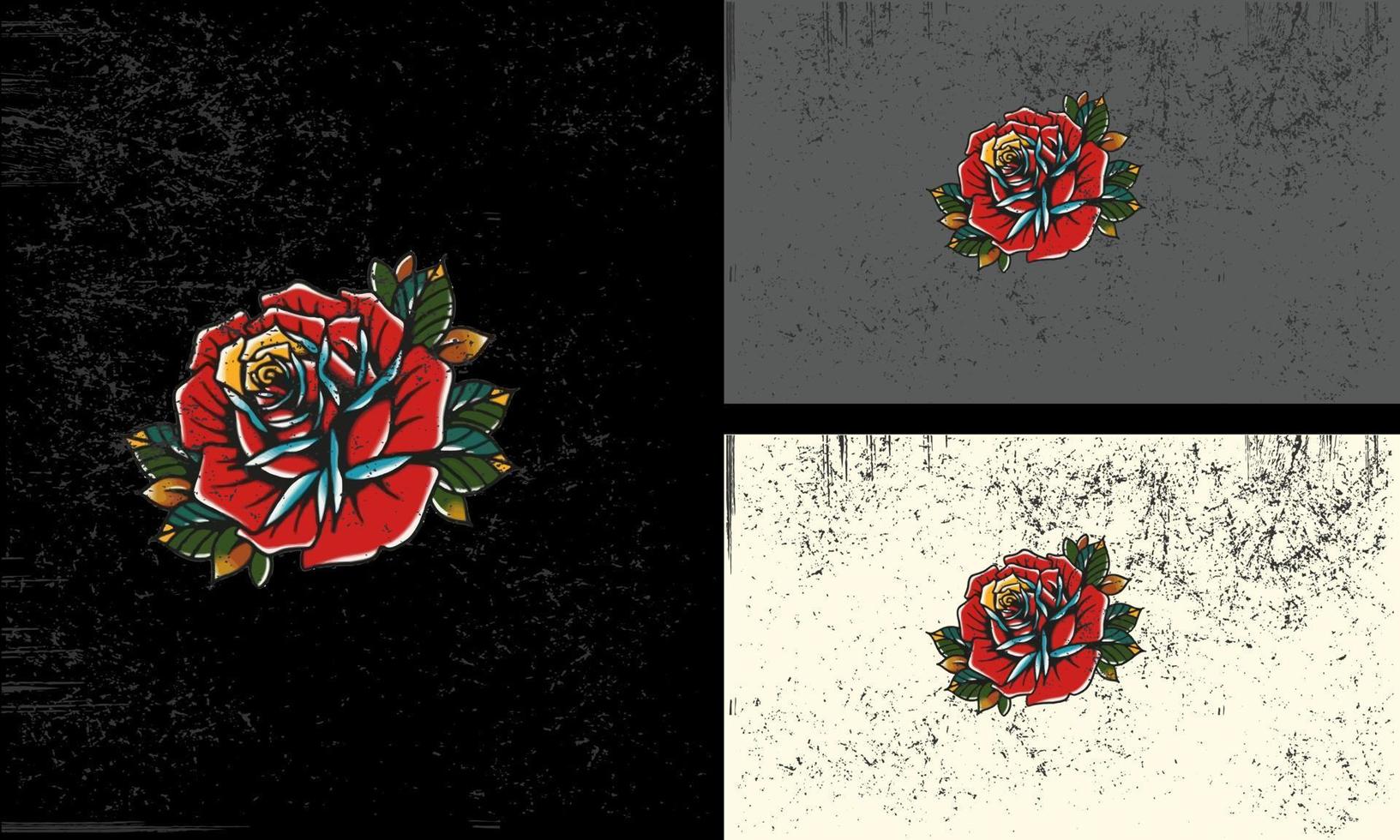 Rose Blumen Vektor Illustration Maskottchen Design