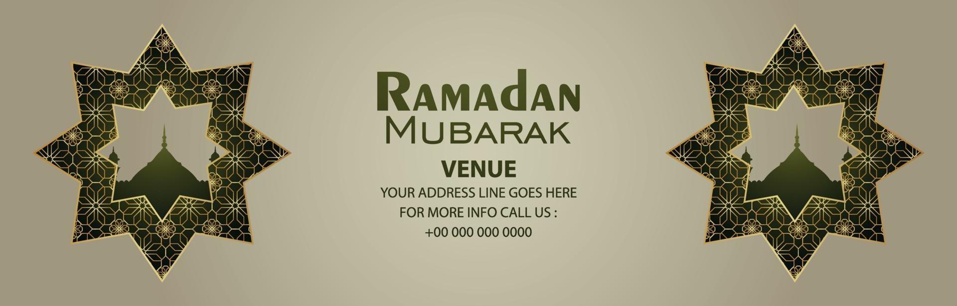 Ramadan Kareem Feier Banner auf Musterhintergrund vektor