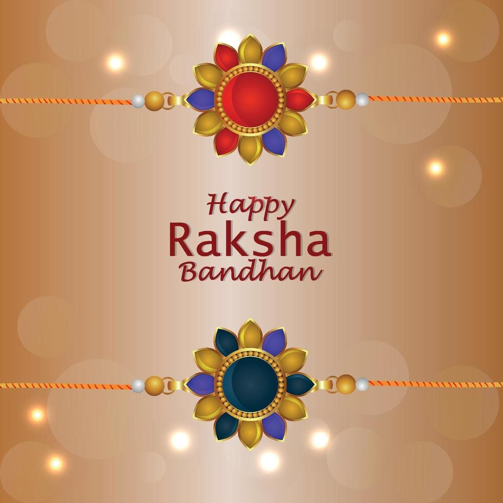 glückliche Raksha Bandhan Einladungsgrußkarte mit kreativen Geschenken vektor