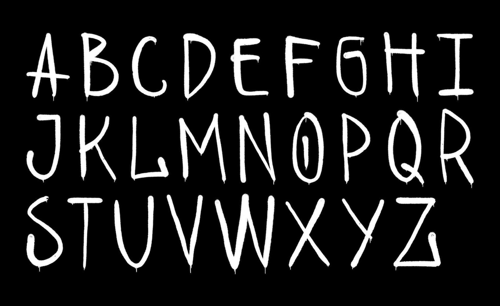 graffiti alfabet. spray måla effekt brev vektor