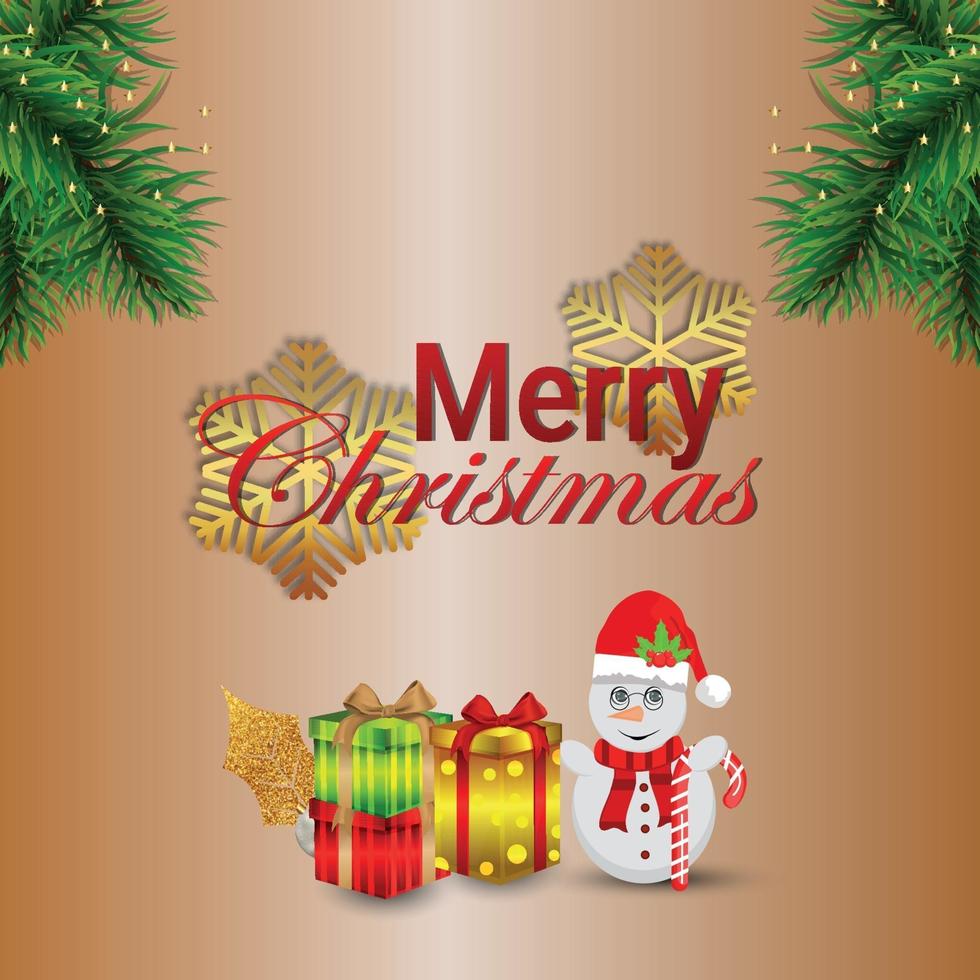 Frohe Weihnachtseinladungs-Grußkarte mit kreativer Vektorillustration von Santa und Geschenken vektor
