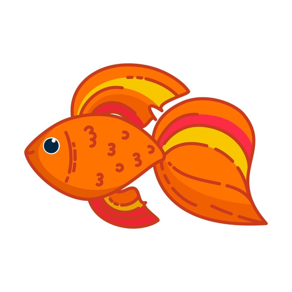 Goldfisch isoliert im Weiß Hintergrund. Vektor Illustration
