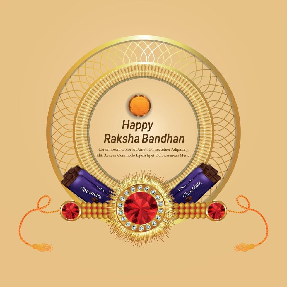 glückliche Raksha Bandhan Feier-Grußkarte mit kreativer Vektorillustration und Pralinen vektor