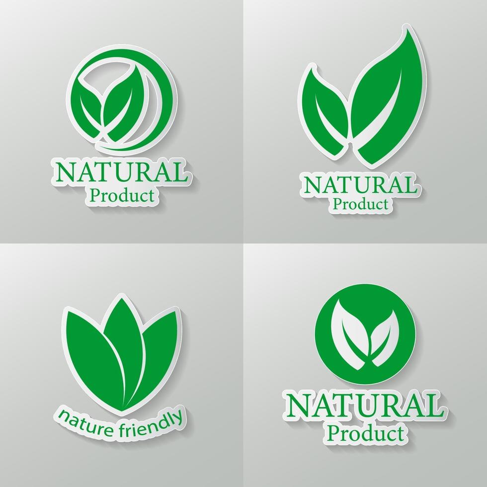 uppsättning naturliga logotyper vektor
