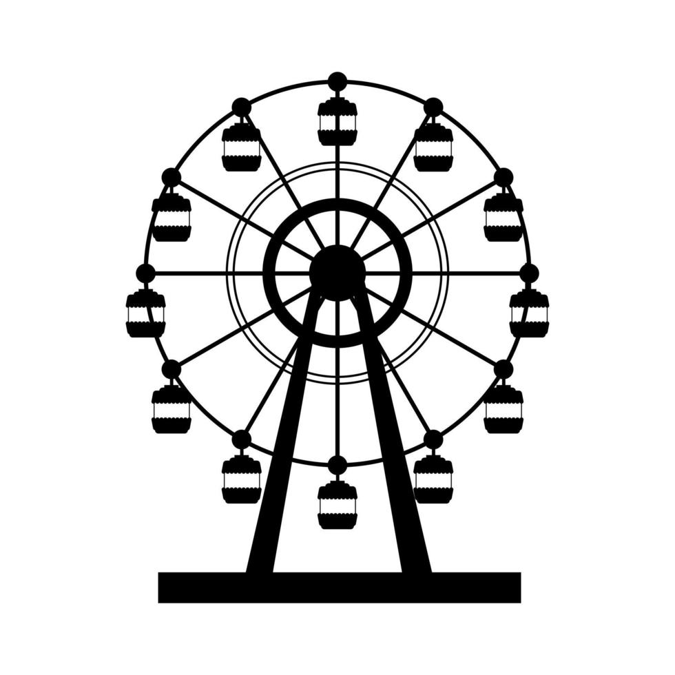 Ferris Rad Symbol Vektor. Unterhaltung runden Illustration unterzeichnen. Attraktion Symbol. vektor