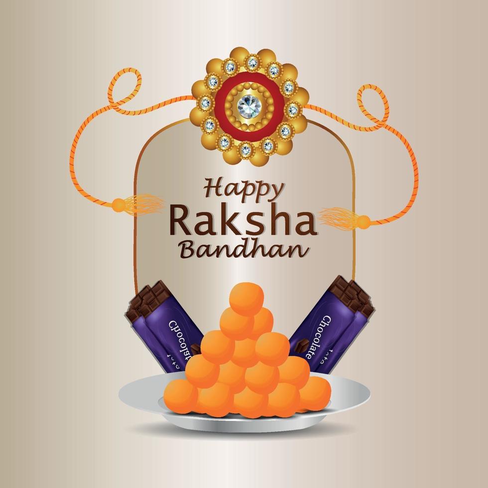 vektorillustration av glad raksha bandhan firande gratulationskort vektor
