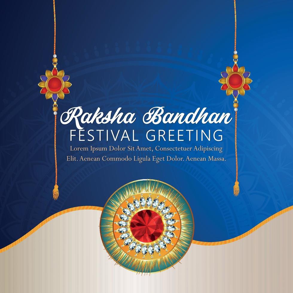 indisk festival glad raksha bandhan, firande gratulationskort vektor