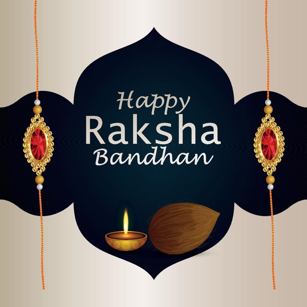 indisk festival glad raksha bandhan firande gratulationskort vektor