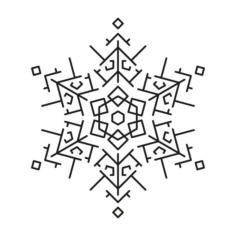 Schneeflocke Symbol auf Weiß Hintergrund. Weihnachten und Winter oder Neu Jahr symmetrisch Design. vektor