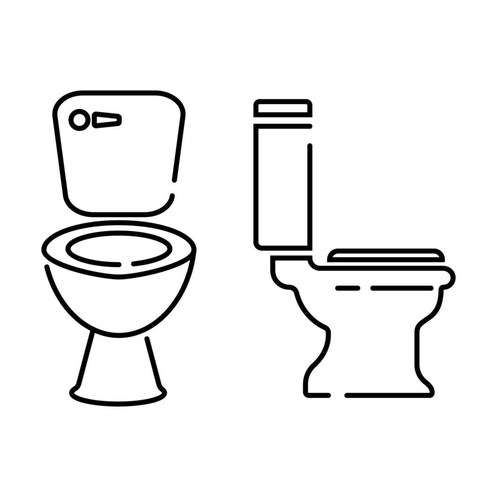 översikt vektor toalett, Bodet, panorera och skål. för toalett rum eller badrum på Hem.