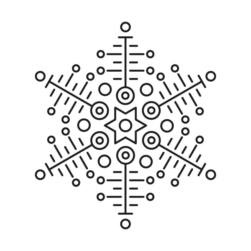 svart linje vektor snöflingor ikon. vektor jul och vinter- eller ny år symmetrisk design.