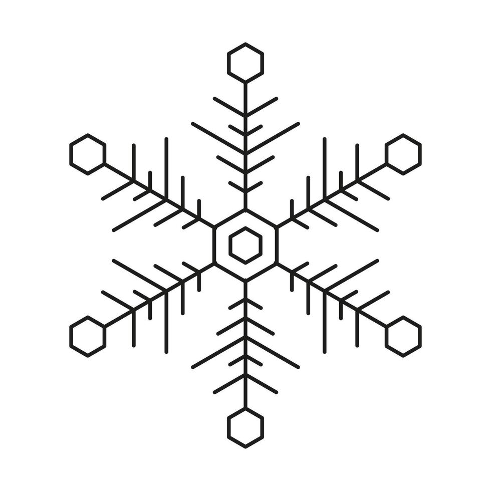 Winter Schneeflocke Symbol. Weihnachten Vektor Schnee Eis symmetrisch Design.