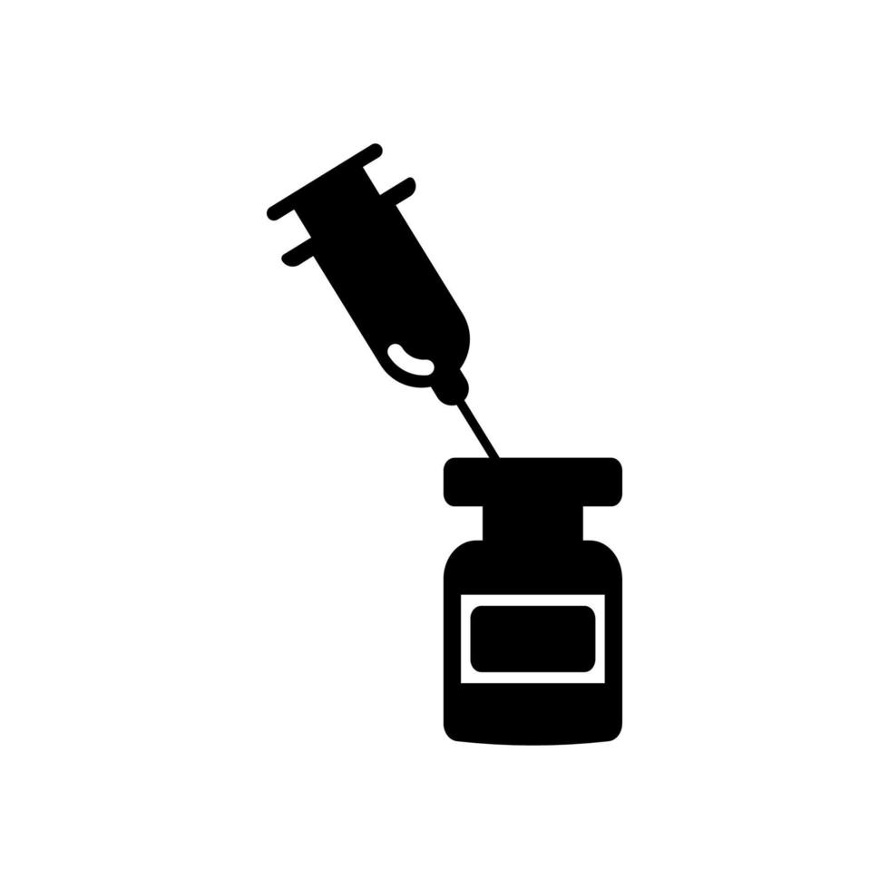 Impfung Symbol im modisch isoliert auf Weiß Hintergrund. medizinisch Symbol. Vektor Illustration, Corona, Impfung, Spritze.