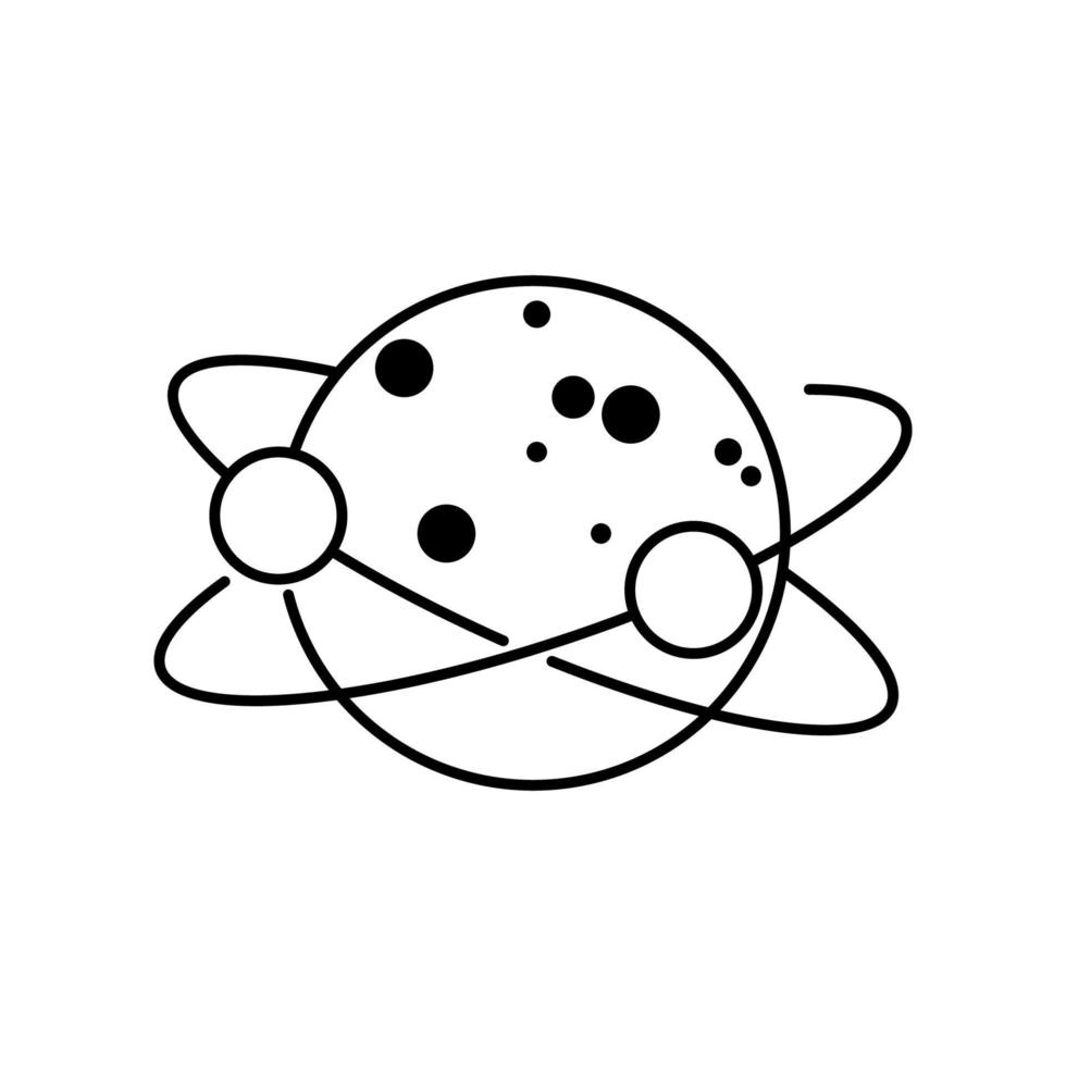 Planeten linear Symbole isoliert Universum Konzept und Kosmos oder Raum Vektor. vektor