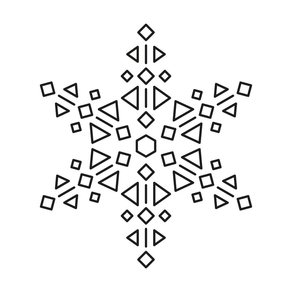 snöflinga ikon på vit bakgrund. jul och vinter- eller ny år symmetrisk design. vektor