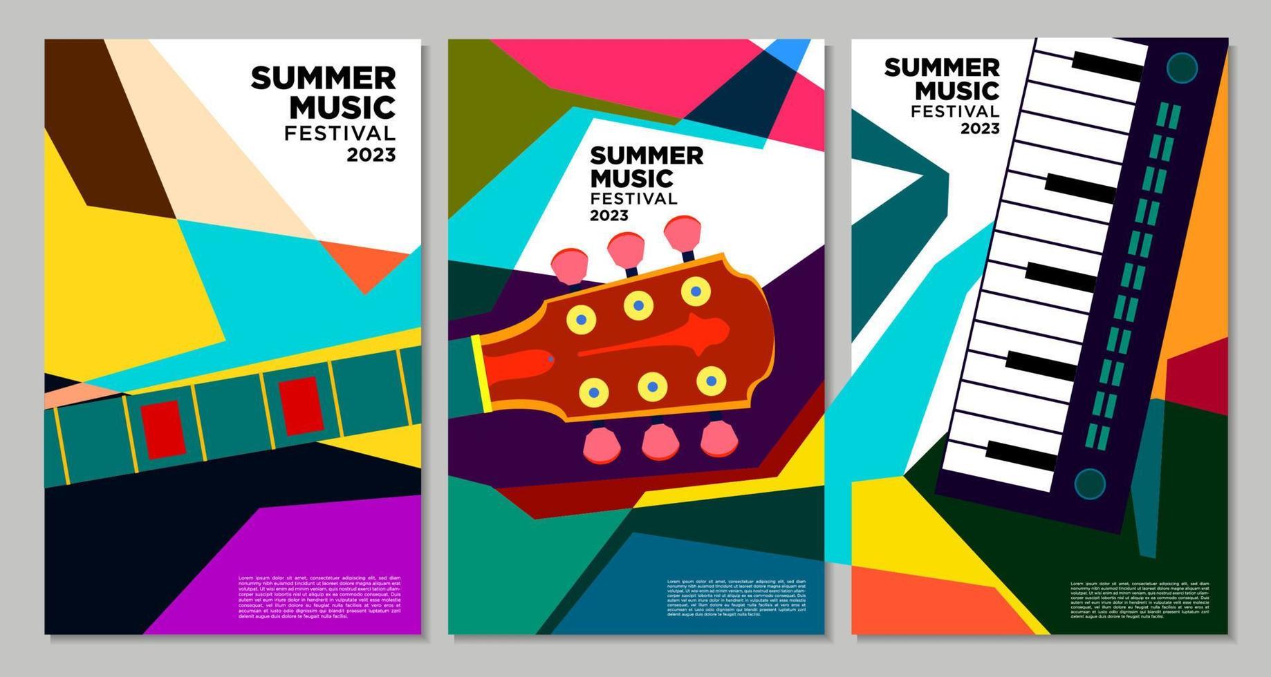 Vektor Illustration bunt Sommer- Musik- Festival Banner Design