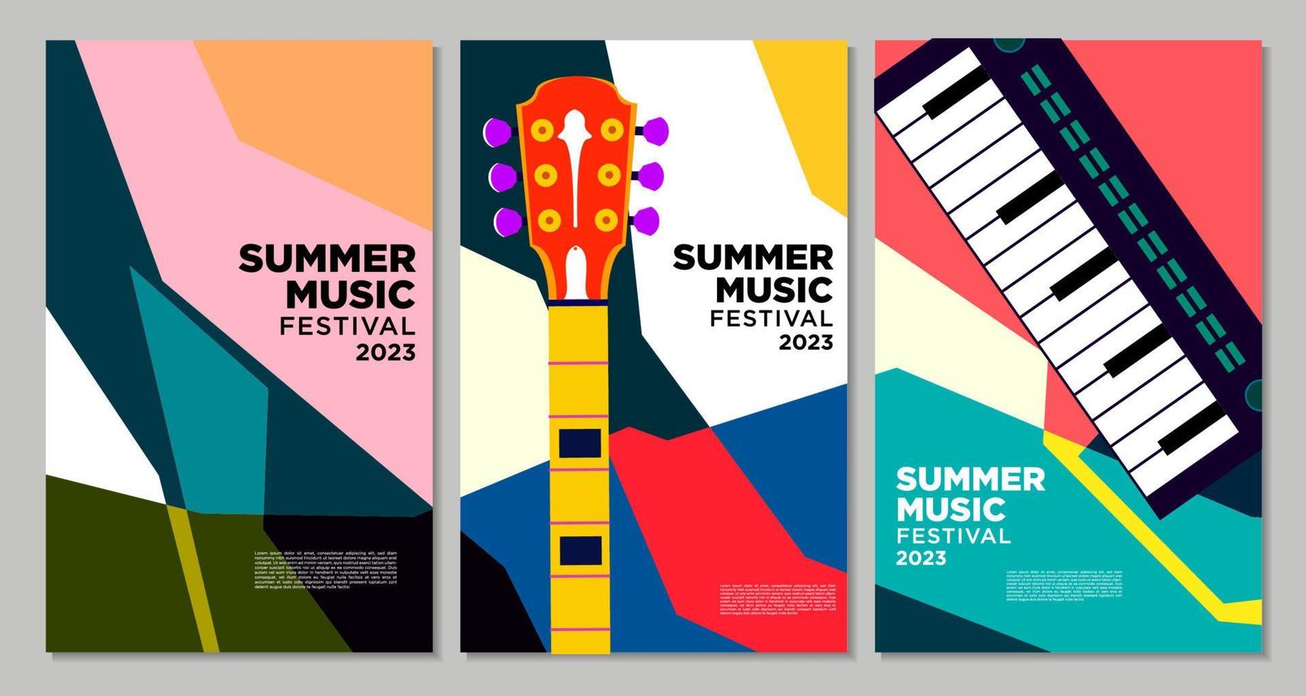 Vektor Illustration bunt Sommer- Musik- Festival Banner Design