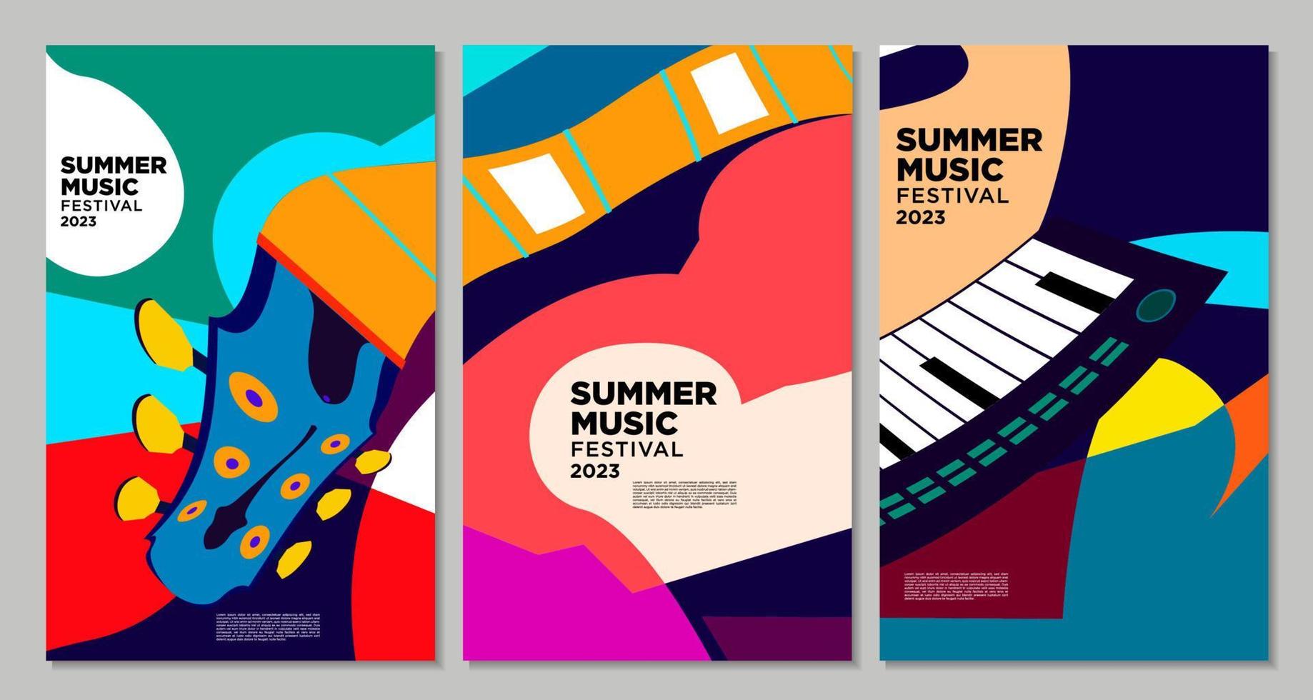 Vektor Illustration bunt Sommer- Musik- Festival Banner Design