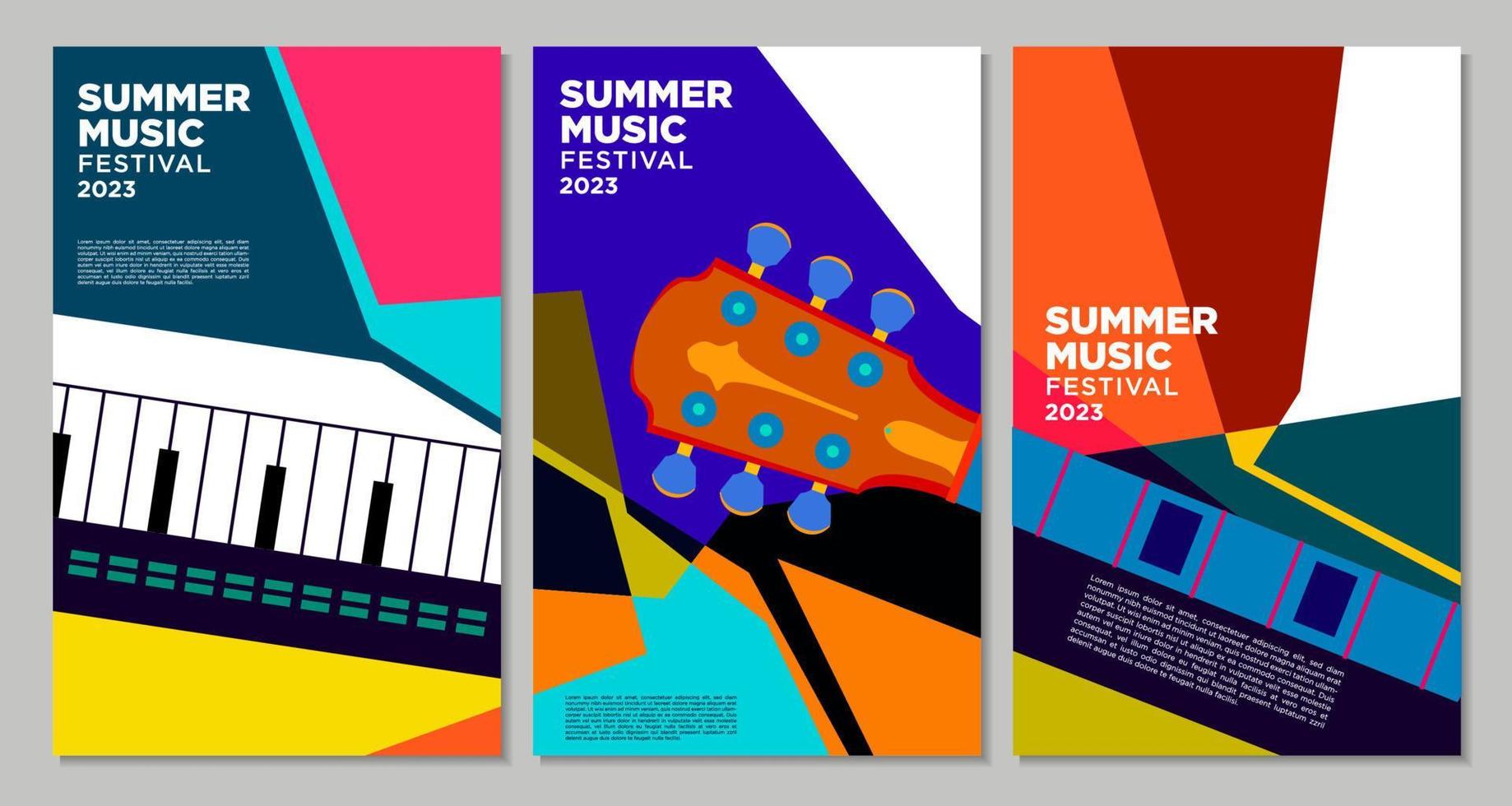 Vektor Illustration bunt Sommer- Musik- Festival Banner Design