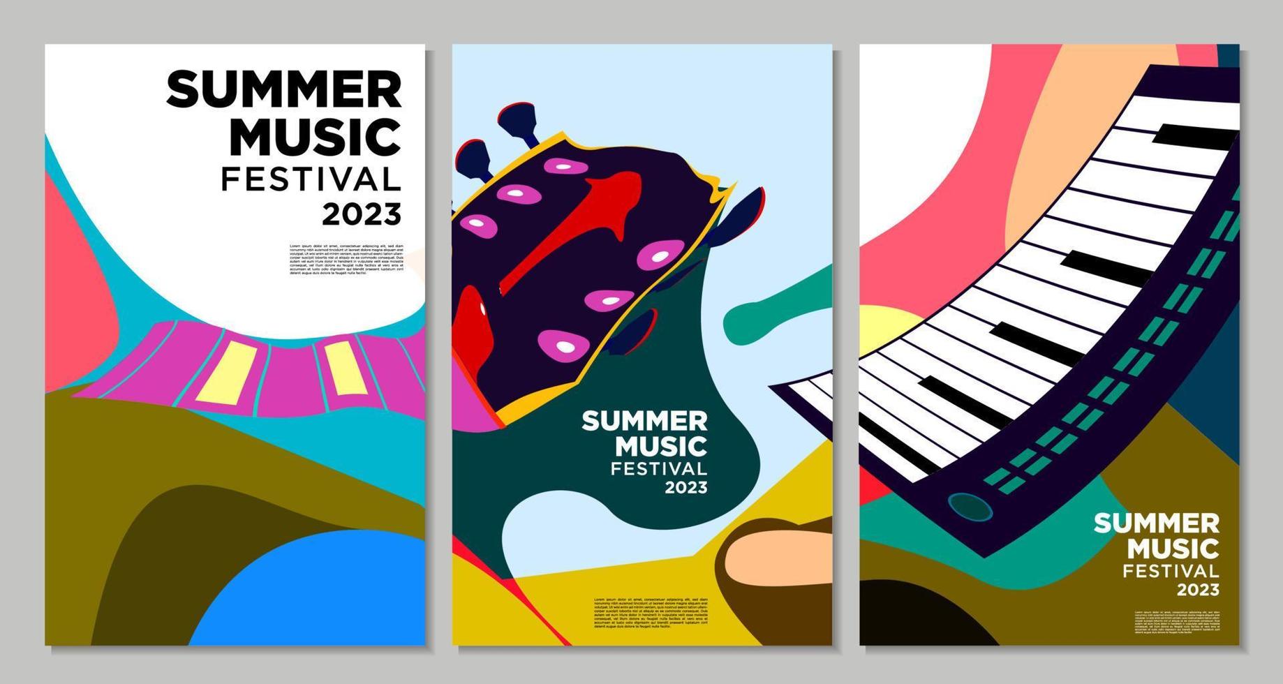 Vektor Illustration bunt Sommer- Musik- Festival Banner Design