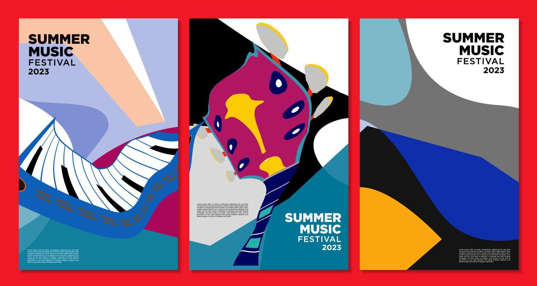 vektor illustration färgglada sommar musik festival banner