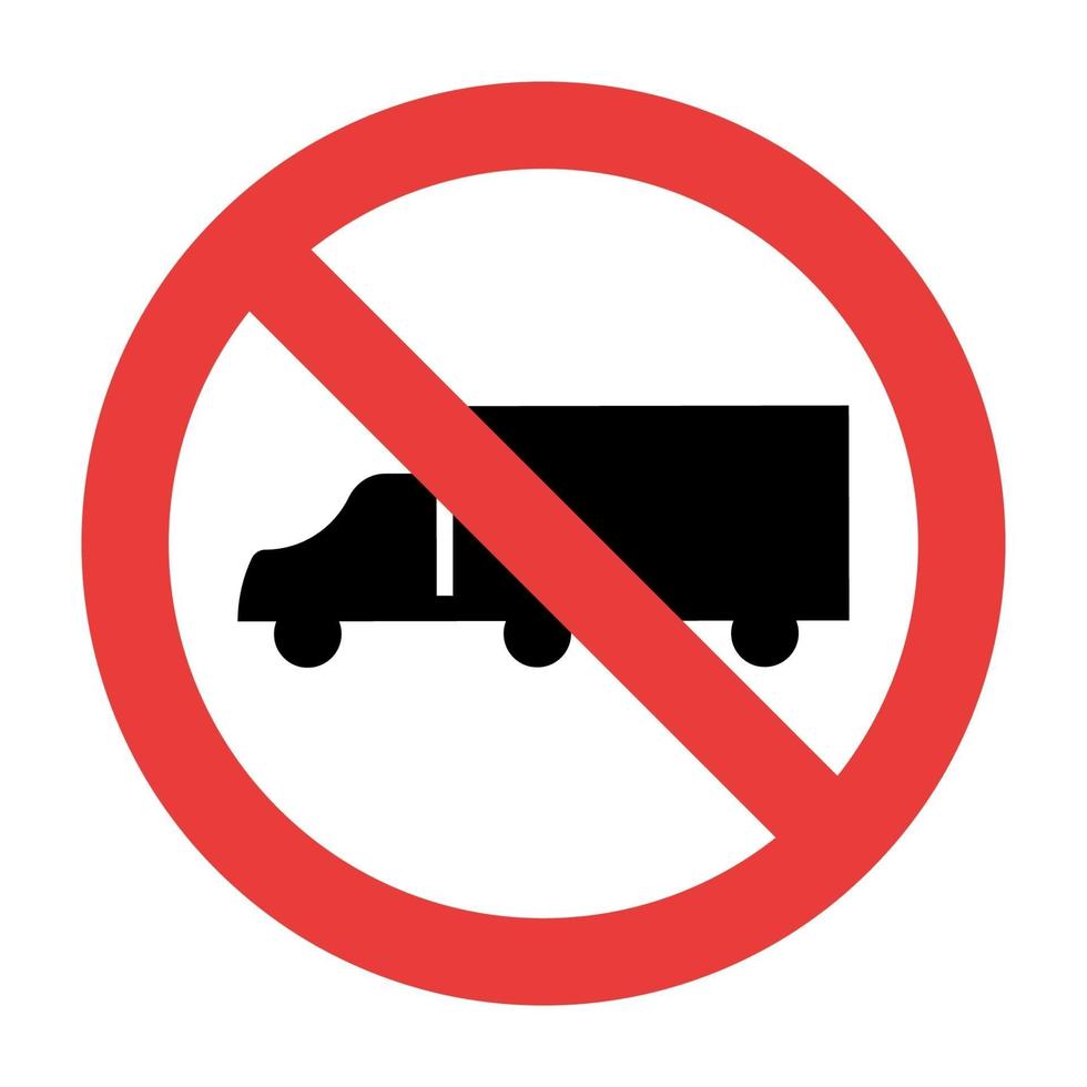 inga lastbilar undertecknar på vit bakgrund vektor