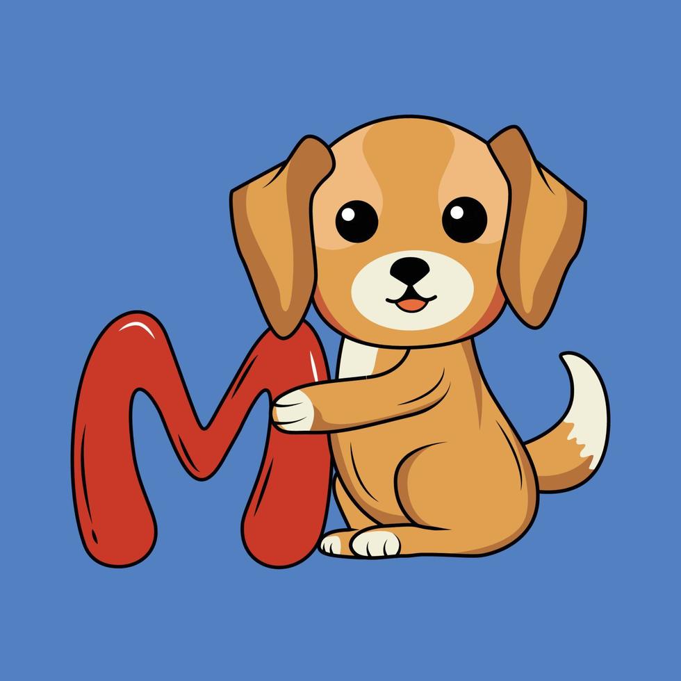 süß Hund mit m Brief Vektor Illustration