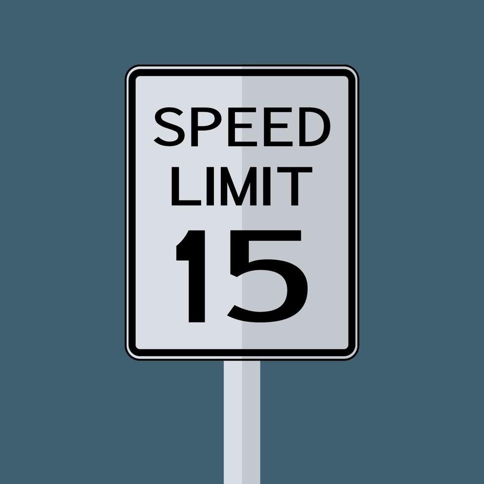 USA Straßenverkehr Transport Zeichen Geschwindigkeitsbegrenzung 15 vektor