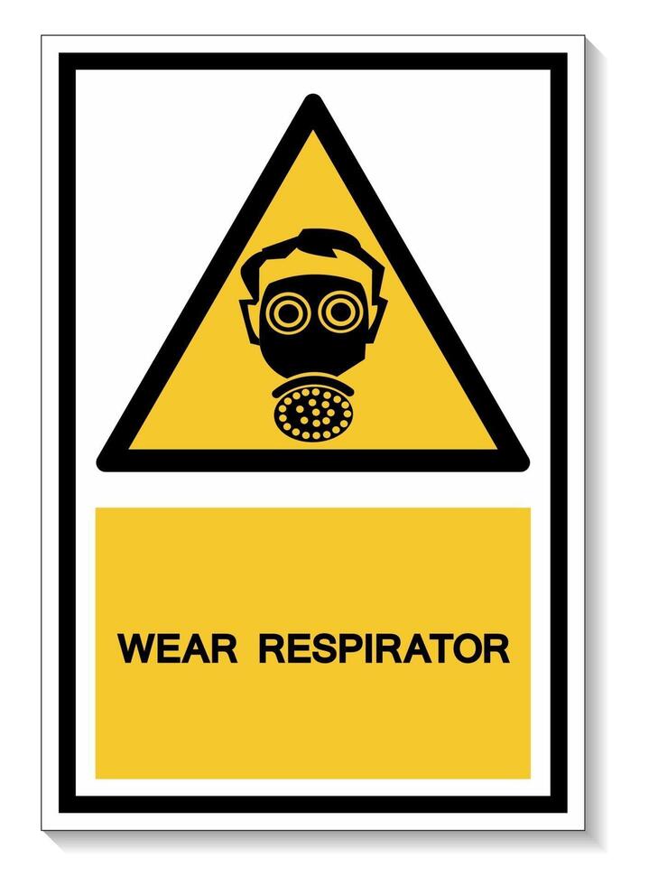 Symbol tragen Atemschutzmaske Schutzzeichen vektor