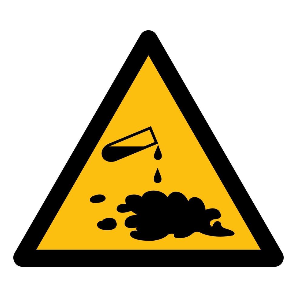 Vorsicht vor dem Symbol für das Verschütten von Chemikalien vektor