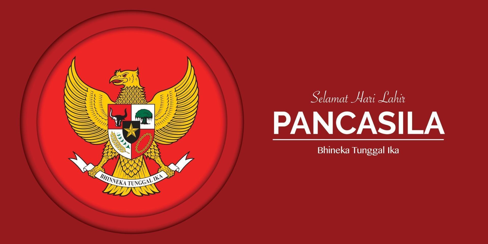 Pancasila Day Papercut Banner Vorlage vektor