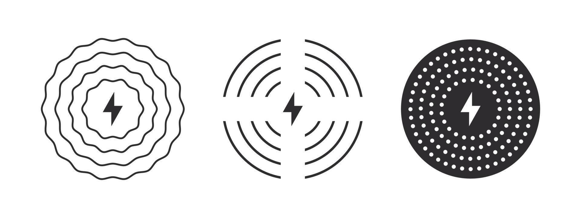 kabellos Ladegerät Symbole. magnetisch Ladegerät. Telefon aufladen einfach Illustration. Vektor skalierbar Grafik