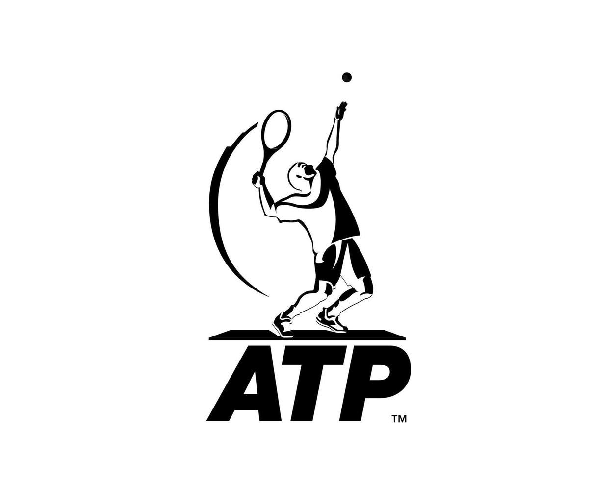 atp Symbol Logo schwarz Turnier öffnen Männer Tennis Verband Design Vektor abstrakt Illustration