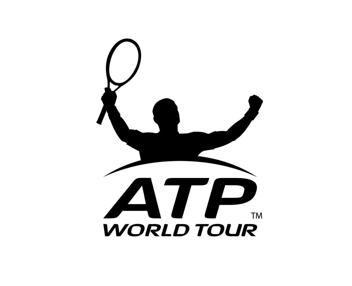atp Welt Tour Symbol Logo schwarz Turnier öffnen Männer Tennis Verband Design Vektor abstrakt Illustration