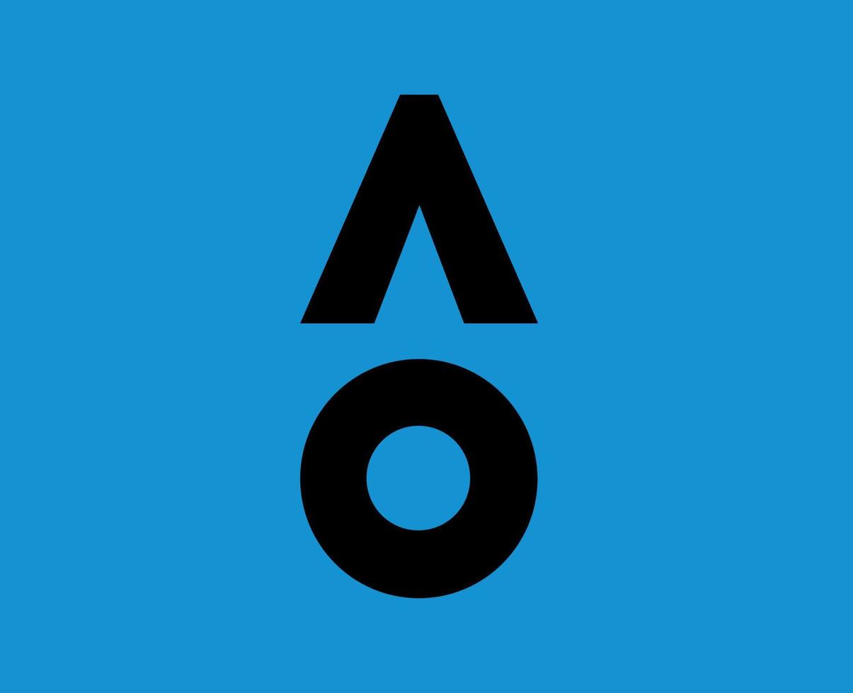 australier öppen logotyp symbol svart turnering tennis de mästerskap design vektor abstrakt illustration med blå bakgrund