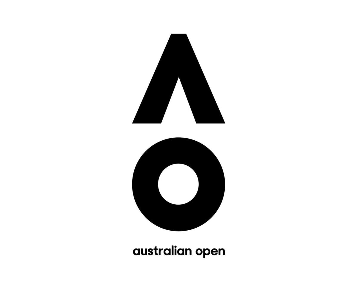 australisch öffnen Logo Symbol mit Name schwarz Turnier Tennis das Meisterschaften Design Vektor abstrakt Illustration