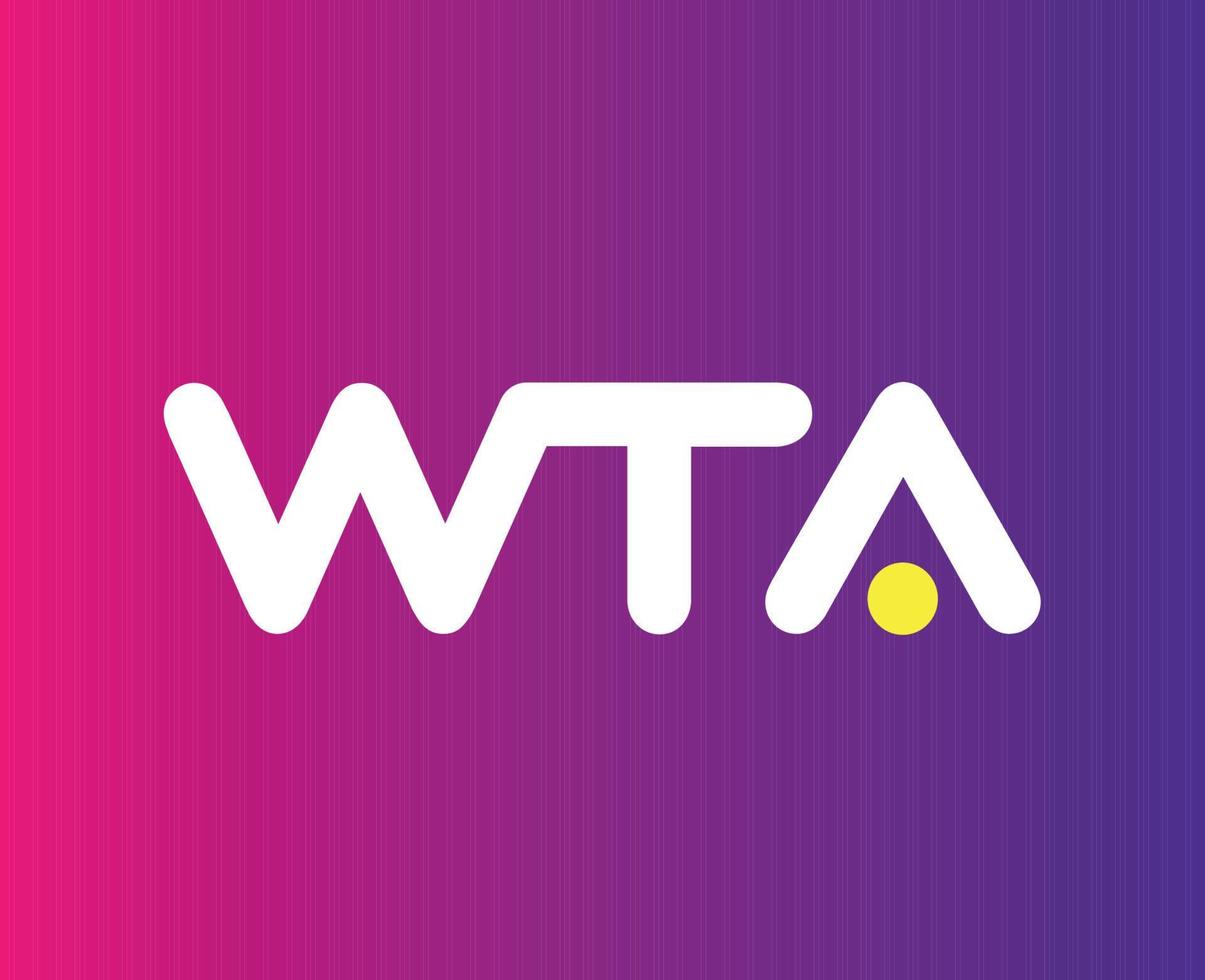 wta symbol logotyp namn kvinnor tennis förening turnering öppen de mästerskap design vektor abstrakt illustration med lila bakgrund