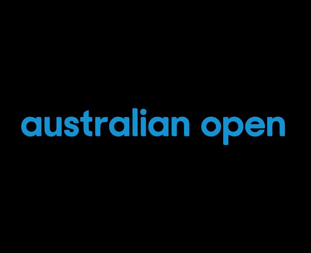 australier öppen logotyp symbol namn blå turnering tennis de mästerskap design vektor abstrakt illustration med svart bakgrund