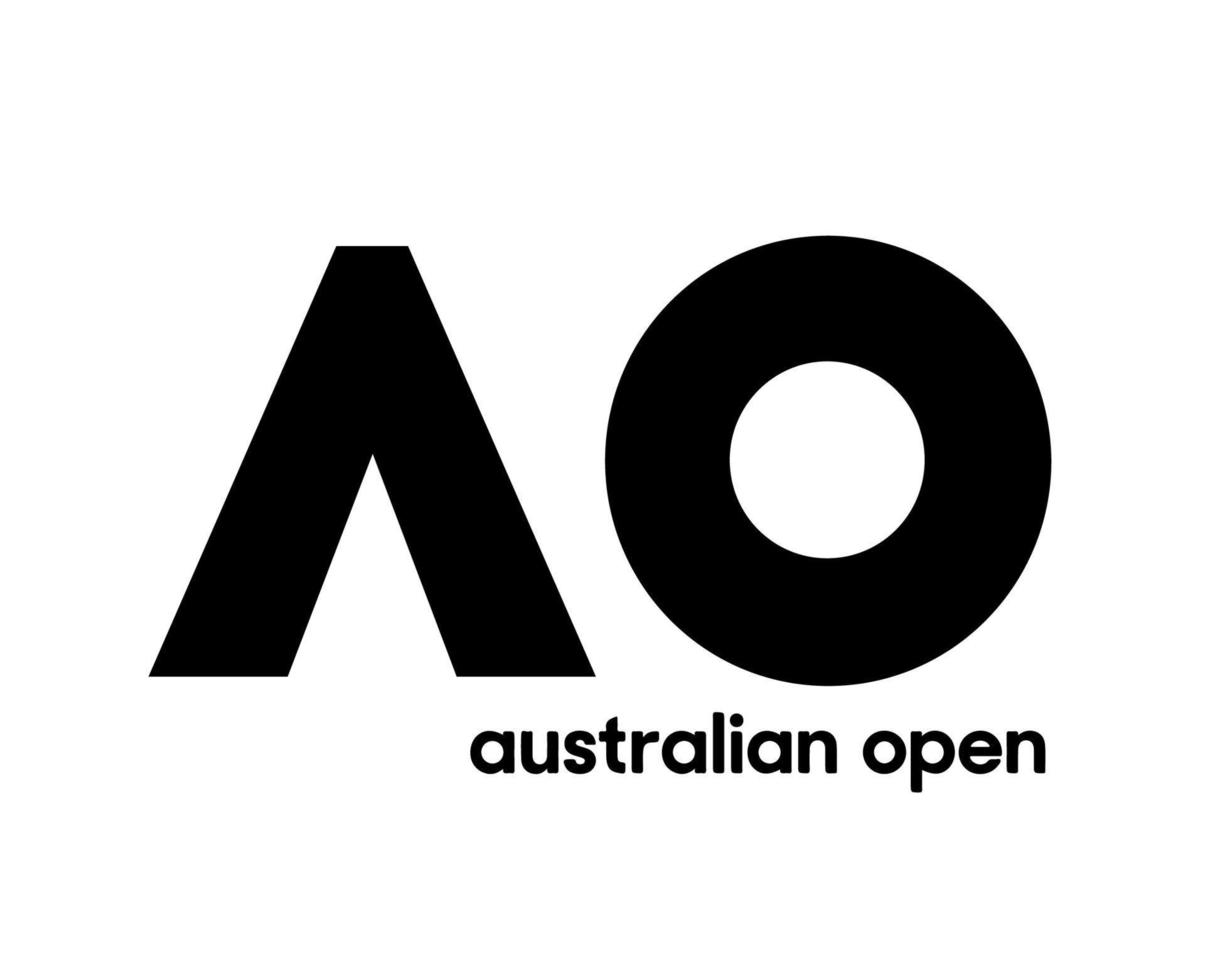 australisch öffnen Symbol Logo mit Name schwarz Turnier Tennis das Meisterschaften Design Vektor abstrakt Illustration