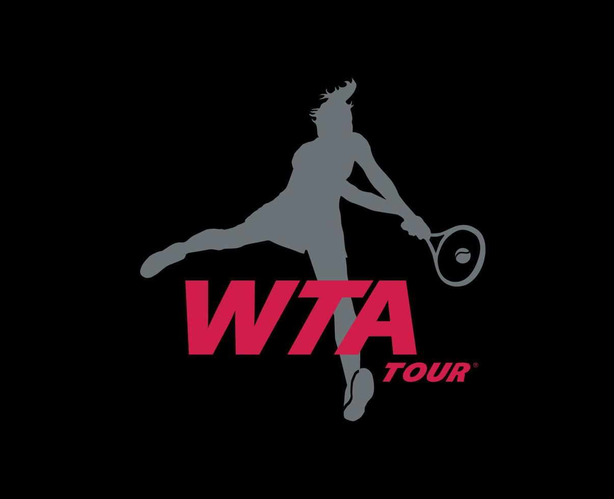 wta Turné logotyp symbol kvinnor tennis förening design vektor abstrakt illustration med svart bakgrund