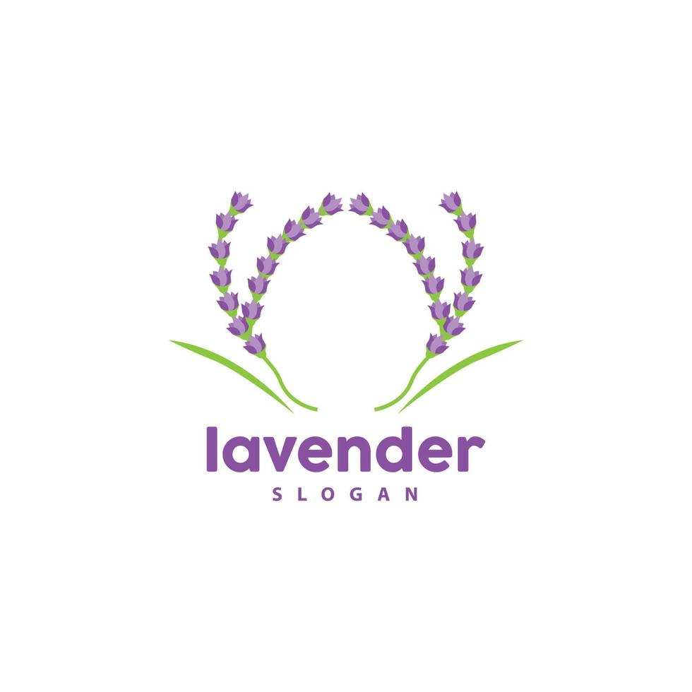 Lavendel Logo, einfach elegant lila Blume Pflanze Vektor, Gruß Karte Design, Banner, Blume Ornament, Lavendel Hand gezeichnet Hochzeit, Symbol Symbol Illustration vektor