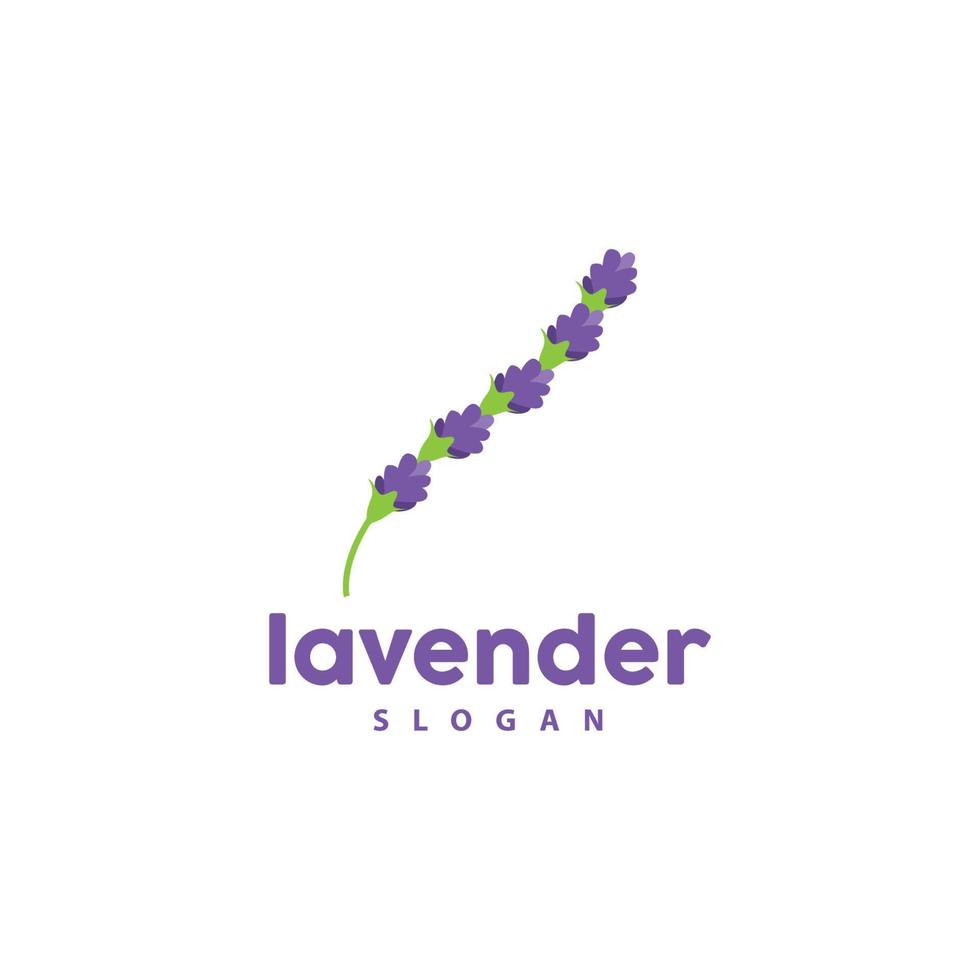 Lavendel Logo, einfach elegant lila Blume Pflanze Vektor, Gruß Karte Design, Banner, Blume Ornament, Lavendel Hand gezeichnet Hochzeit, Symbol Symbol Illustration vektor