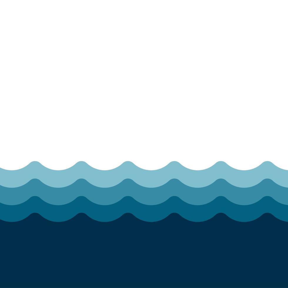 Meer Wellen Vektor Illustration eben Stil. Wellen auf das Wasser