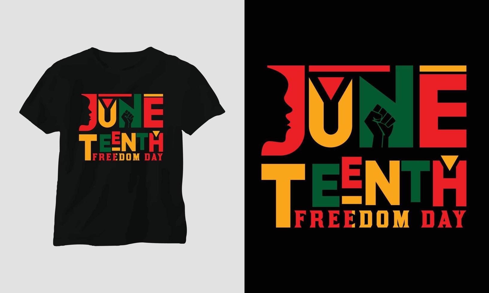 Juni zehnten Freiheit Tag T-Shirt und bekleidung Design. Vektor drucken, Typografie, Poster, Emblem, Festival