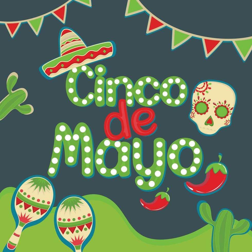 cinco de Mayo, Mexiko Feier, dia de los Muertos vektor