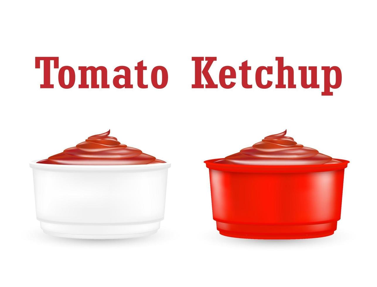tomatketchupsås på en vit bakgrund vektor
