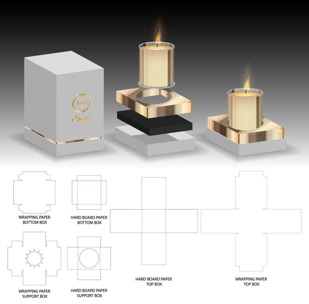 Aromakerze Paket Box Design 3D-Modell vektor