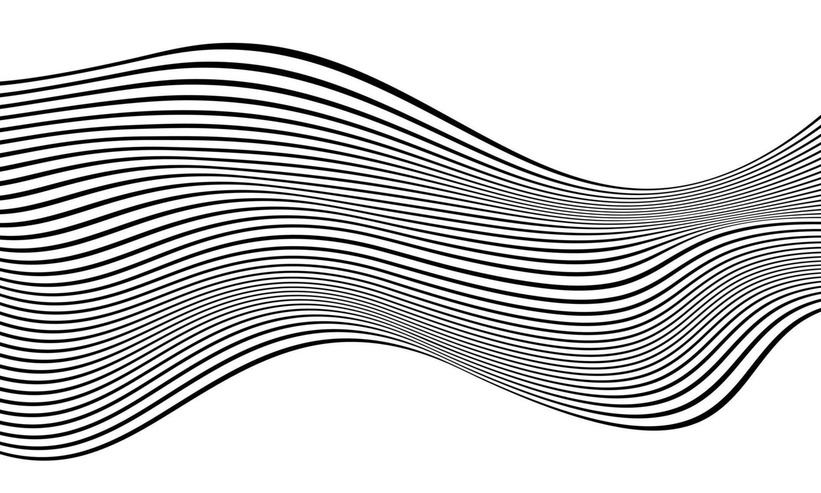 abstrakt svart böjd linje rand mobious Vinka på vit bakgrund vektor