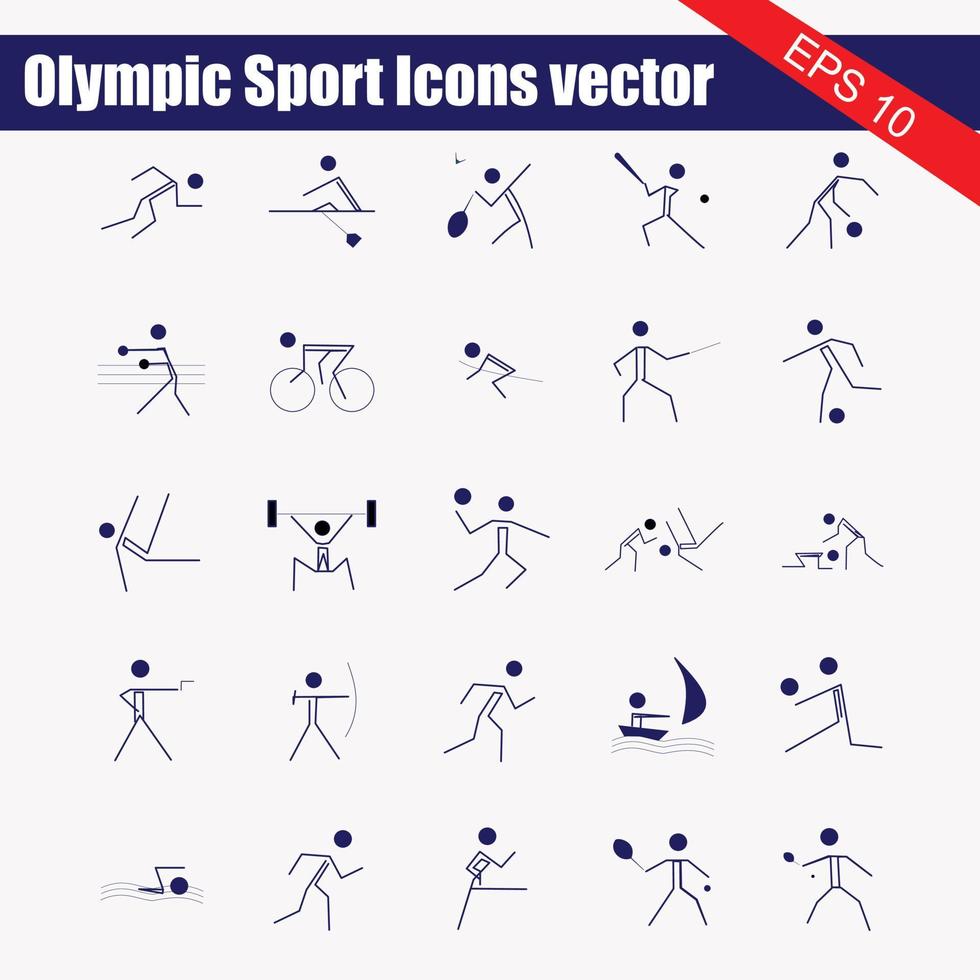 sportlich Wettbewerb Linie Symbole Satz. anders Arten von Sport. physisch Übungen. olympisch Wettbewerbe. Sport Konzept. isoliert Vektor Illustrationen. editierbar Schlaganfall