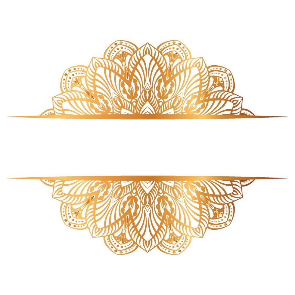 Luxus Weiß golden Mandala elegant Ornament islamisch Banner Titel Rahmen Text Box Rand vektor